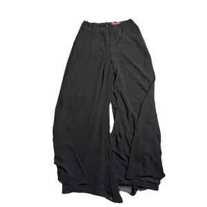 Alex Evenings Pants Sz 8 Wide Leg Pull On Chiffon Overlay Elegant Boho Flowy